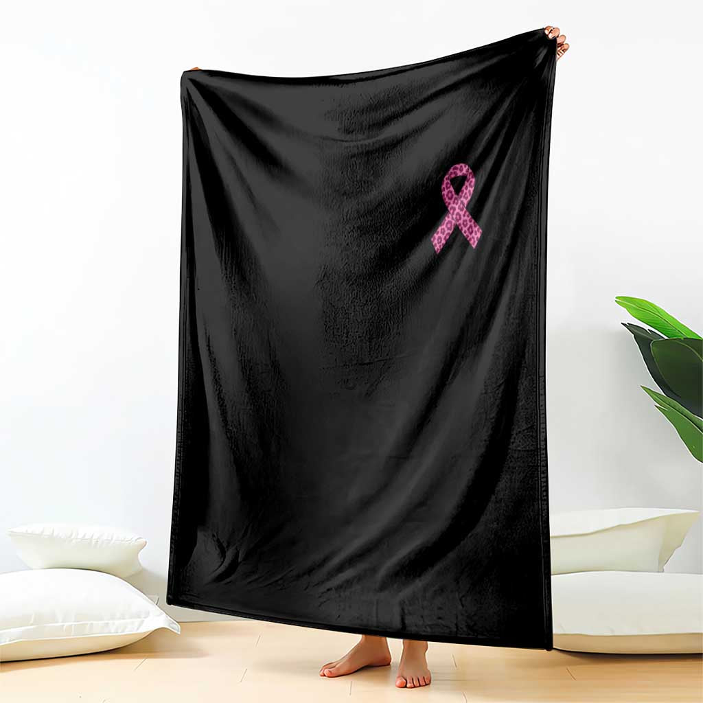 Breast Cancer Awareness Leopard Pink Ribbon Throw Blanket