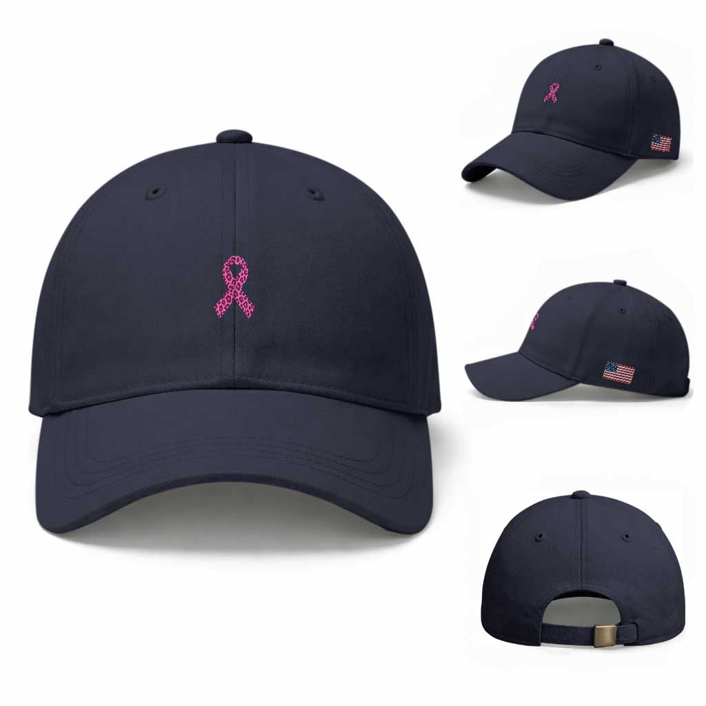 Breast Cancer Awareness Leopard Pink Ribbon Baseball Cap