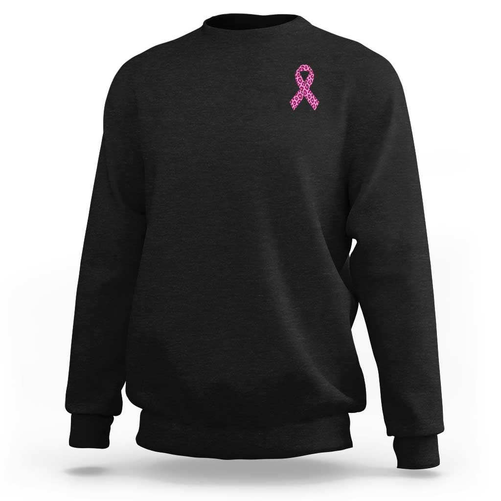 Breast Cancer Awareness Leopard Pink Ribbon Sweatshirt