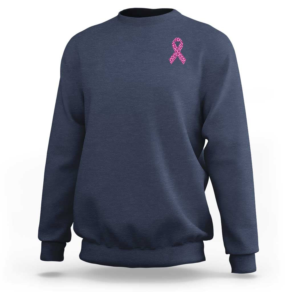 Breast Cancer Awareness Leopard Pink Ribbon Sweatshirt