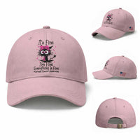 It Is Fine I Am Fine Everything Is Fine Breast Cancer Awareness Cat Baseball Cap