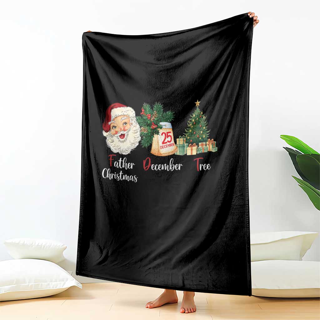 Funny Political Christmas Throw Blanket Father Christmas December Tree - Wonder Print Shop