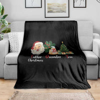 Funny Political Christmas Throw Blanket Father Christmas December Tree - Wonder Print Shop