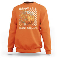 Happy Fall Resist Fascism Sweatshirt Halloween Fall Pumpkin - Wonder Print Shop