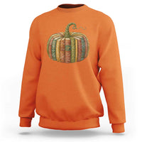 Book Pumpkin Autumn Fall Librarians Bookworm Teacher Sweatshirt - Wonder Print Shop
