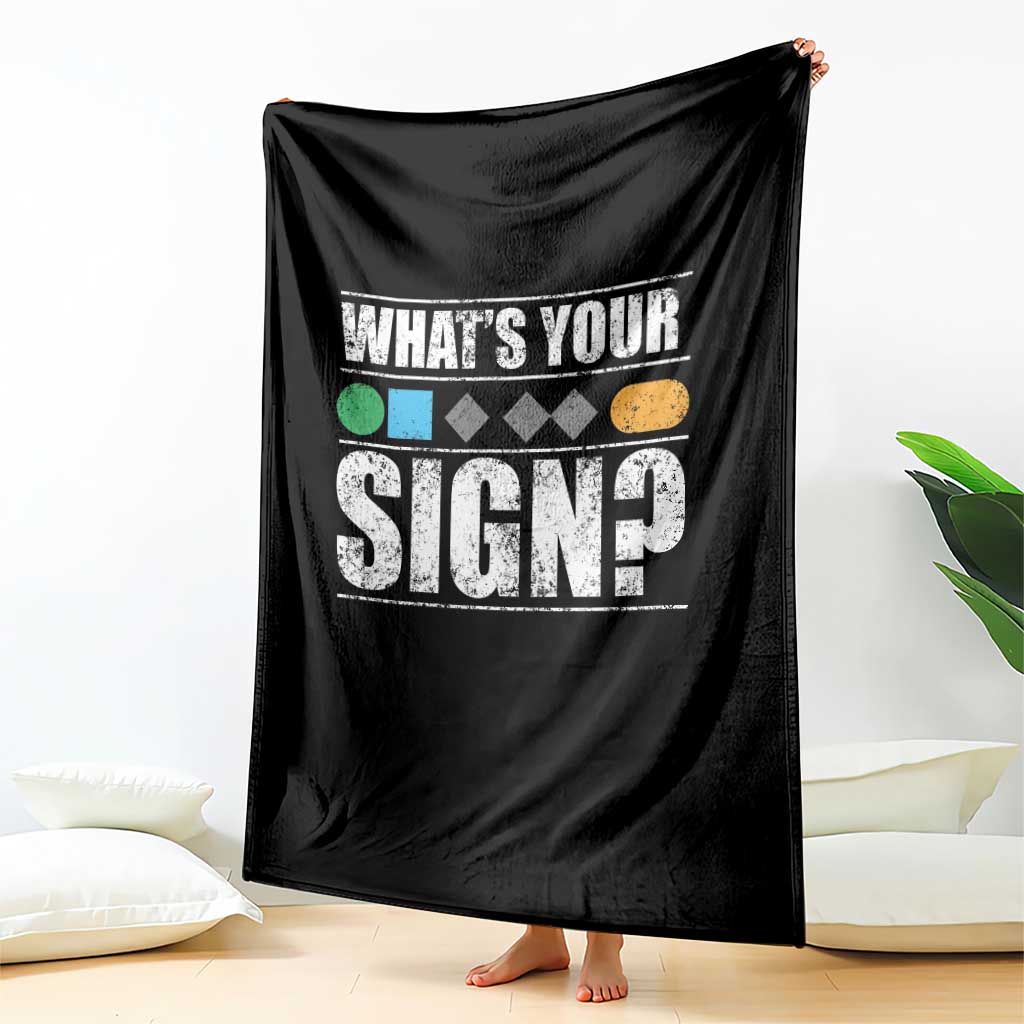 Funny Ski Snowboard Whats Your Sign Throw Blanket - Wonder Print Shop