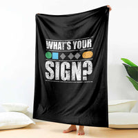 Funny Ski Snowboard Whats Your Sign Throw Blanket - Wonder Print Shop