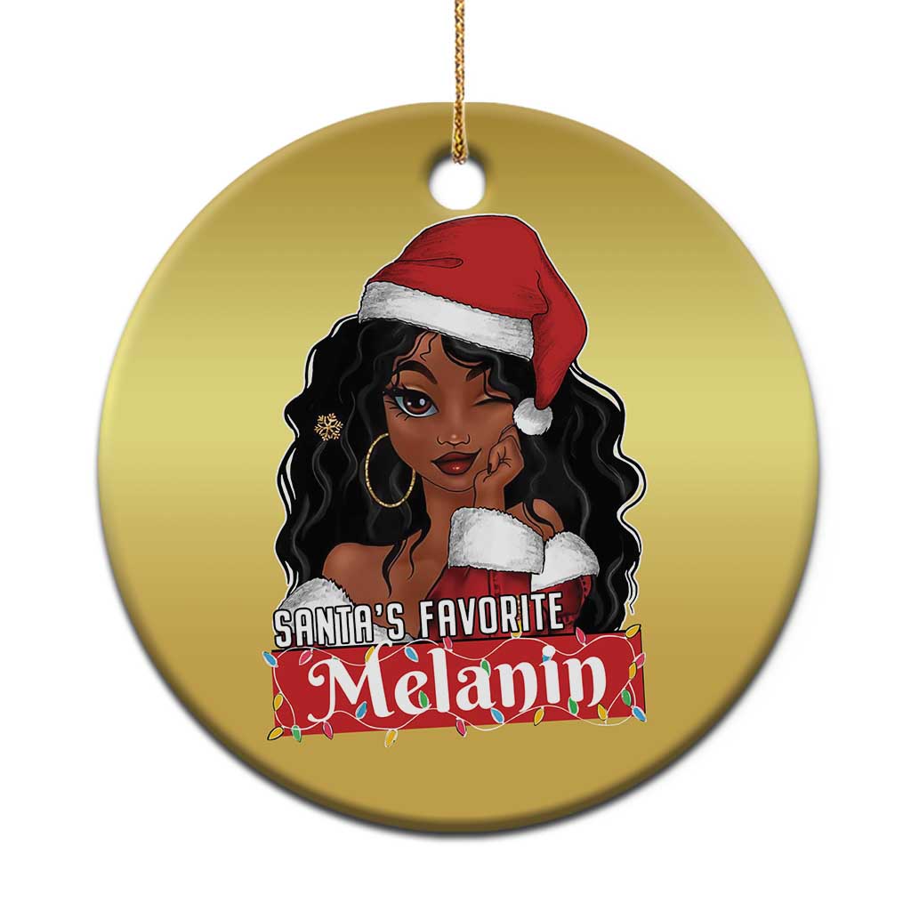 African American Xmas Christmas Ornament Santa's Favorite Melanin Santa Girl - Wonder Print Shop