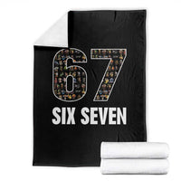 Funny 67 Six Seven Italian Brainrot Gen Alpha Meme Throw Blanket - Wonder Print Shop