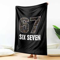 Funny 67 Six Seven Italian Brainrot Gen Alpha Meme Throw Blanket - Wonder Print Shop