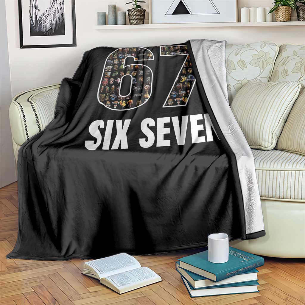 Funny 67 Six Seven Italian Brainrot Gen Alpha Meme Throw Blanket - Wonder Print Shop