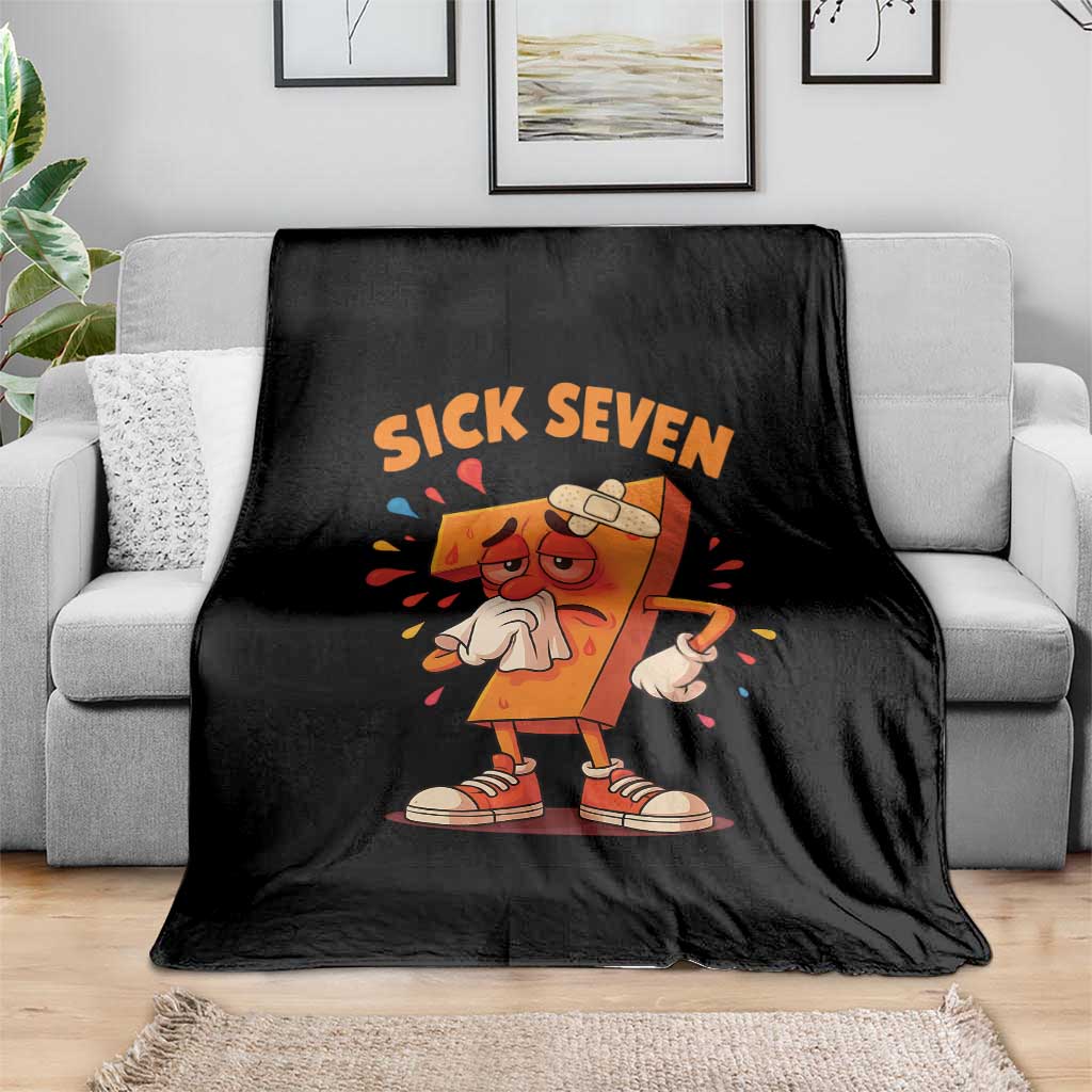 Funny Sick Seven 67 Meme Throw Blanket Six Seven Wordplay - Wonder Print Shop