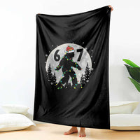 Funny Bigfoot 67 Christmas Night Stroll Moon Sasquatch Throw Blanket - Wonder Print Shop