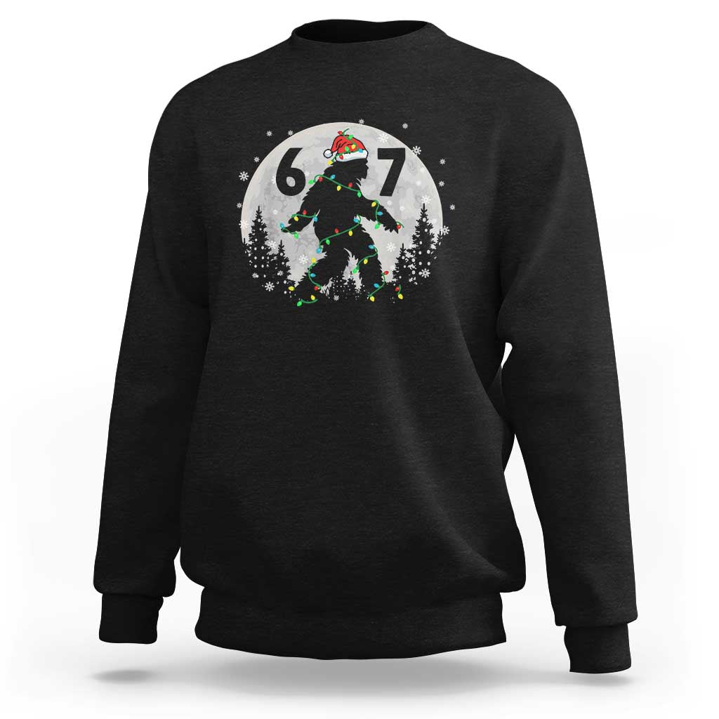 Funny Bigfoot 67 Christmas Night Stroll Moon Sasquatch Sweatshirt - Wonder Print Shop