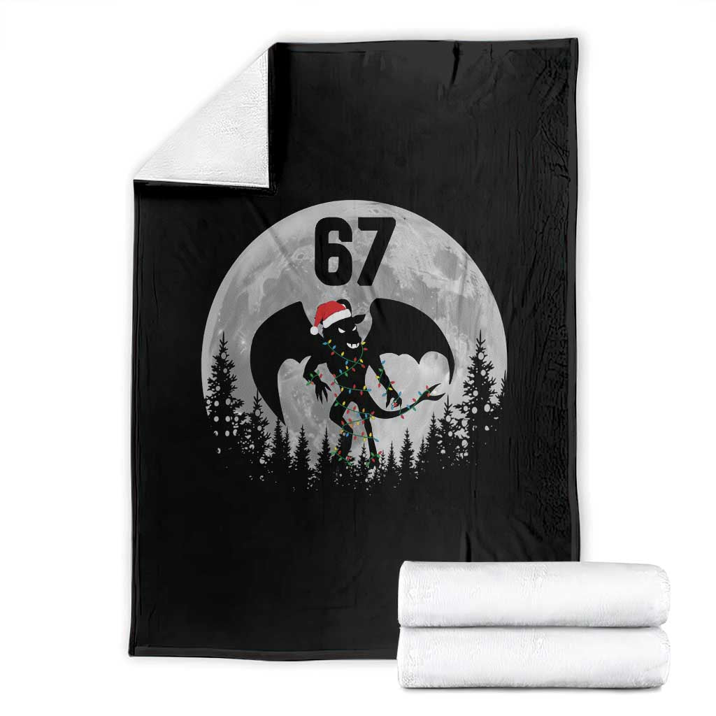 Funny Jersey Devil 67 Christmas Santa Hat Moon Night Stroll Throw Blanket - Wonder Print Shop