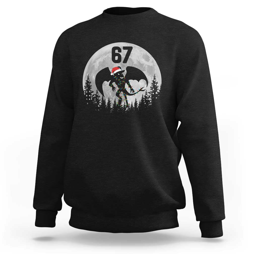 Funny Jersey Devil 67 Christmas Santa Hat Moon Night Stroll Sweatshirt - Wonder Print Shop