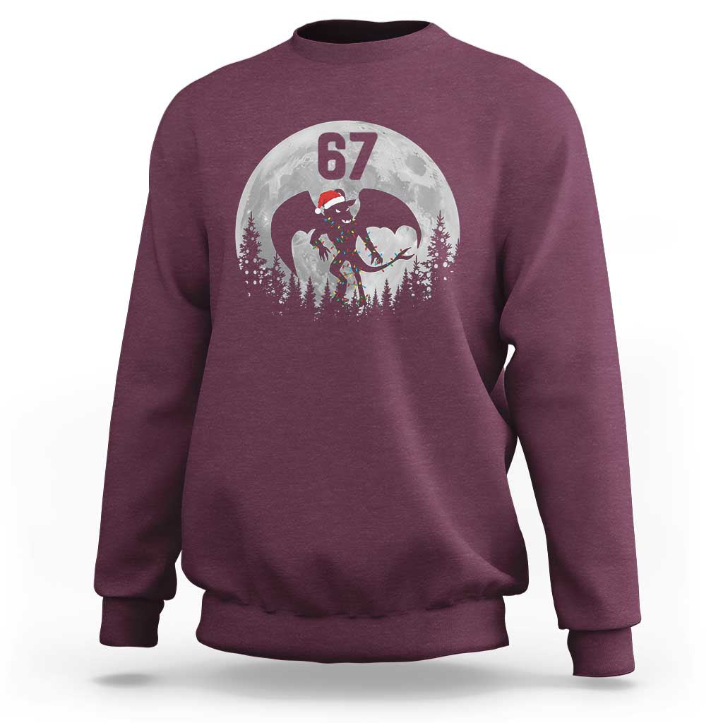Funny Jersey Devil 67 Christmas Santa Hat Moon Night Stroll Sweatshirt - Wonder Print Shop