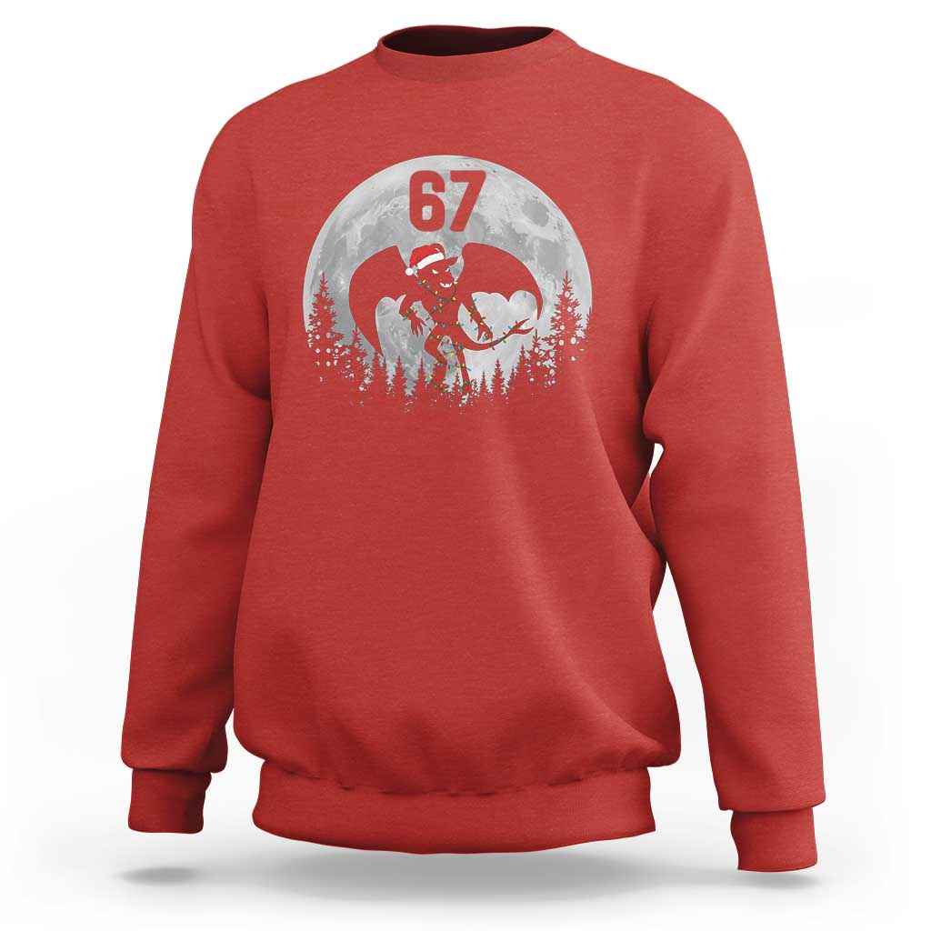Funny Jersey Devil 67 Christmas Santa Hat Moon Night Stroll Sweatshirt - Wonder Print Shop