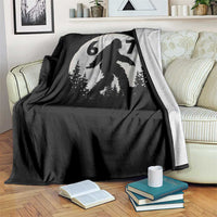 Funny Bigfoot 67 Night Stroll Moon Sasquatch Throw Blanket - Wonder Print Shop