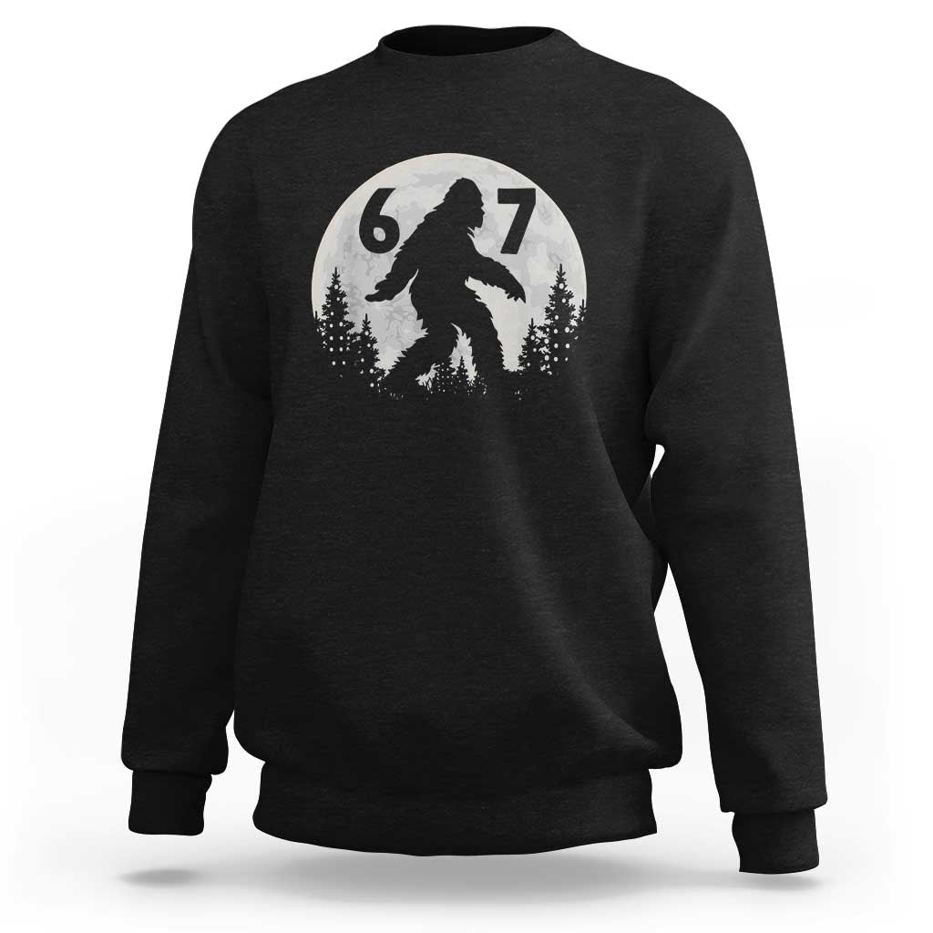 Funny Bigfoot 67 Night Stroll Moon Sasquatch Sweatshirt - Wonder Print Shop