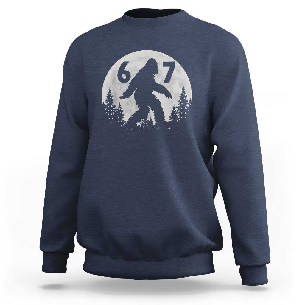 Funny Bigfoot 67 Night Stroll Moon Sasquatch Sweatshirt - Wonder Print Shop