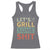 Funny BBQ Grilling Let's Grill Some Shit Racerback Tank Top Retro Vintage Barbecue Father's Day