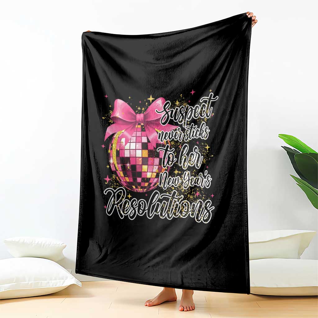 Funny Suspect Never Sticks To Her New Years Resolutions Throw Blanket Coquette Disco Ball - Wonder Print Shop