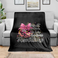 Funny Suspect Never Sticks To Her New Years Resolutions Throw Blanket Coquette Disco Ball - Wonder Print Shop