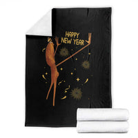 Funny Marcus The Worm New Year Throw Blanket Happy New Year NYE Party Firework - Wonder Print Shop