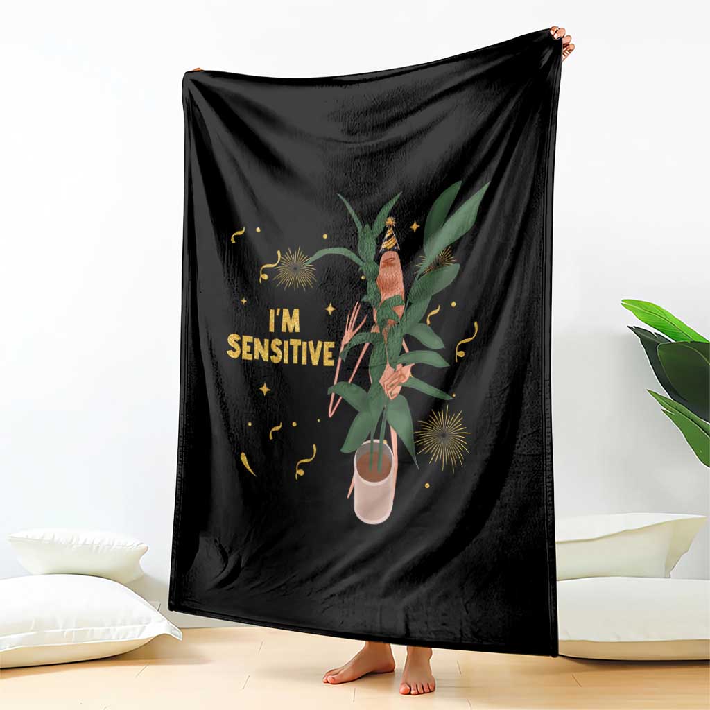 Funny Marcus The Worm New Year Throw Blanket I Am Sensitive NYE Party Firework - Wonder Print Shop