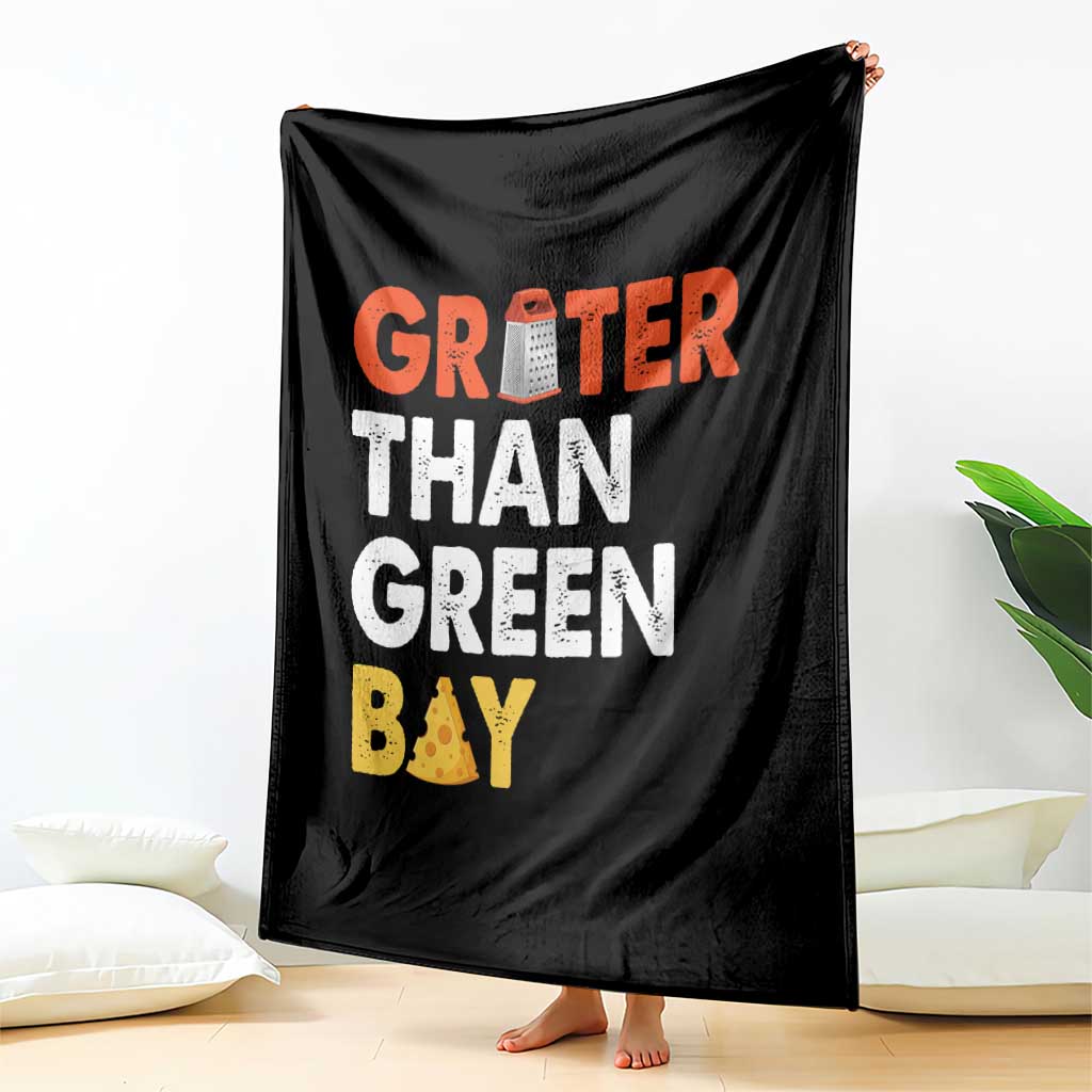 Funny Greater Than Green Bay Cheese Grate Throw Blanket
