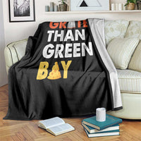 Funny Greater Than Green Bay Cheese Grate Throw Blanket