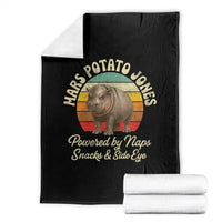 Funny Mars Potato Jones Throw Blanket Powered by Naps Snacks Side Eye Pygmy Hippo