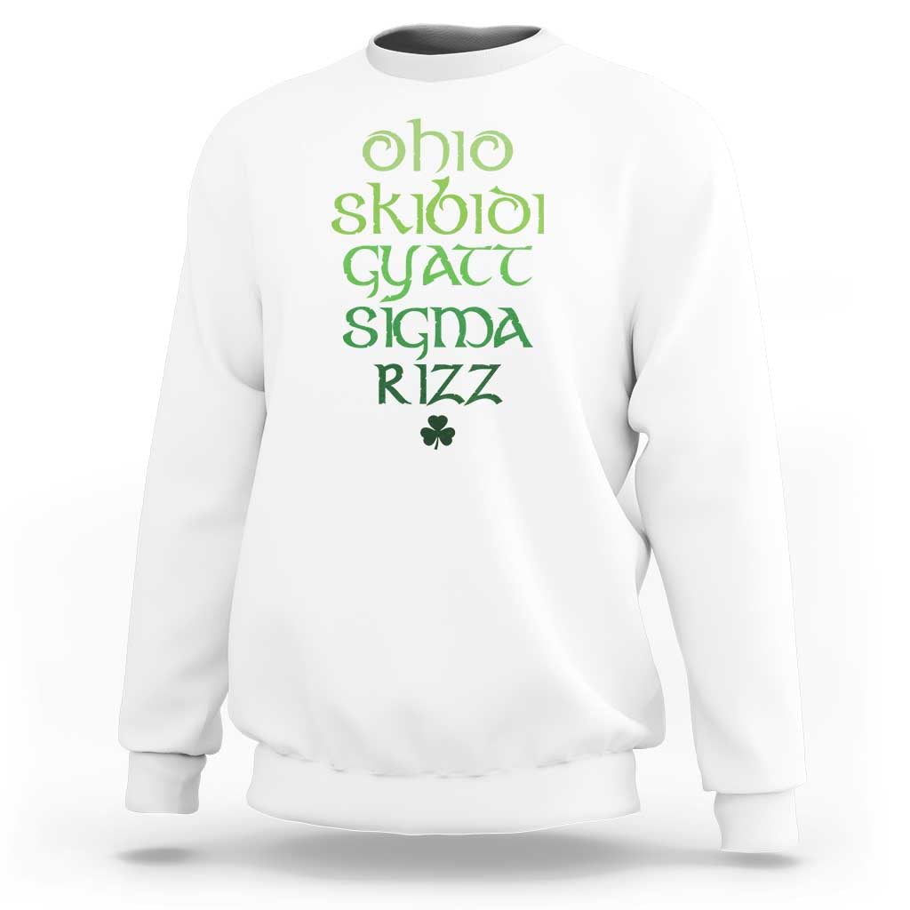 Funny Ohio Skibidi Gyatt Sigma Rizz St Patrick's Day Sweatshirt Shamrock