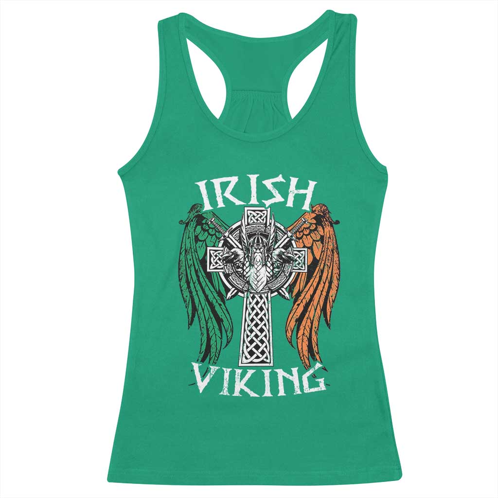 Irish Viking Racerback Tank Top Vintage Shamrock Celtic Viking Skull