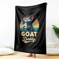 Goat Daddy Throw Blanket Funny Goat Father Retro Vintage