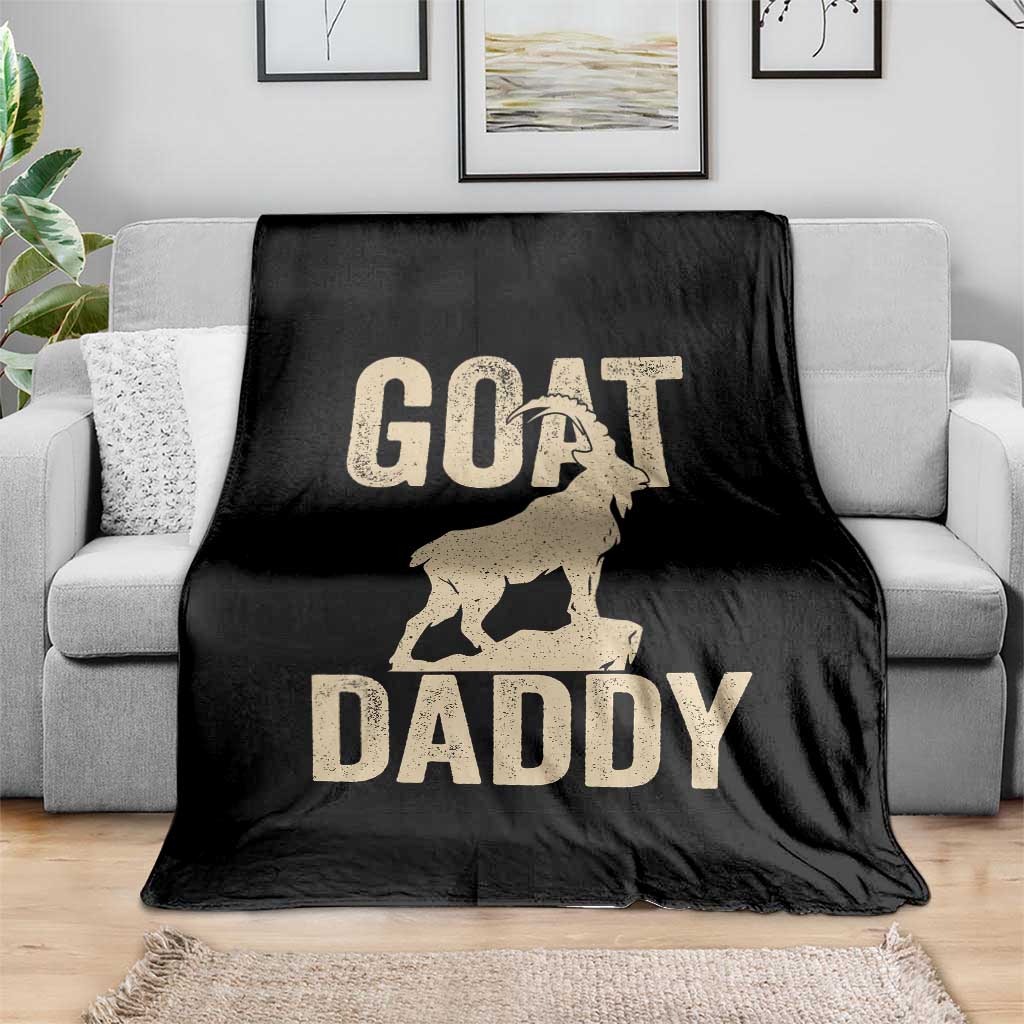 Goat Daddy Throw Blanket Funny Goat Father Vintage