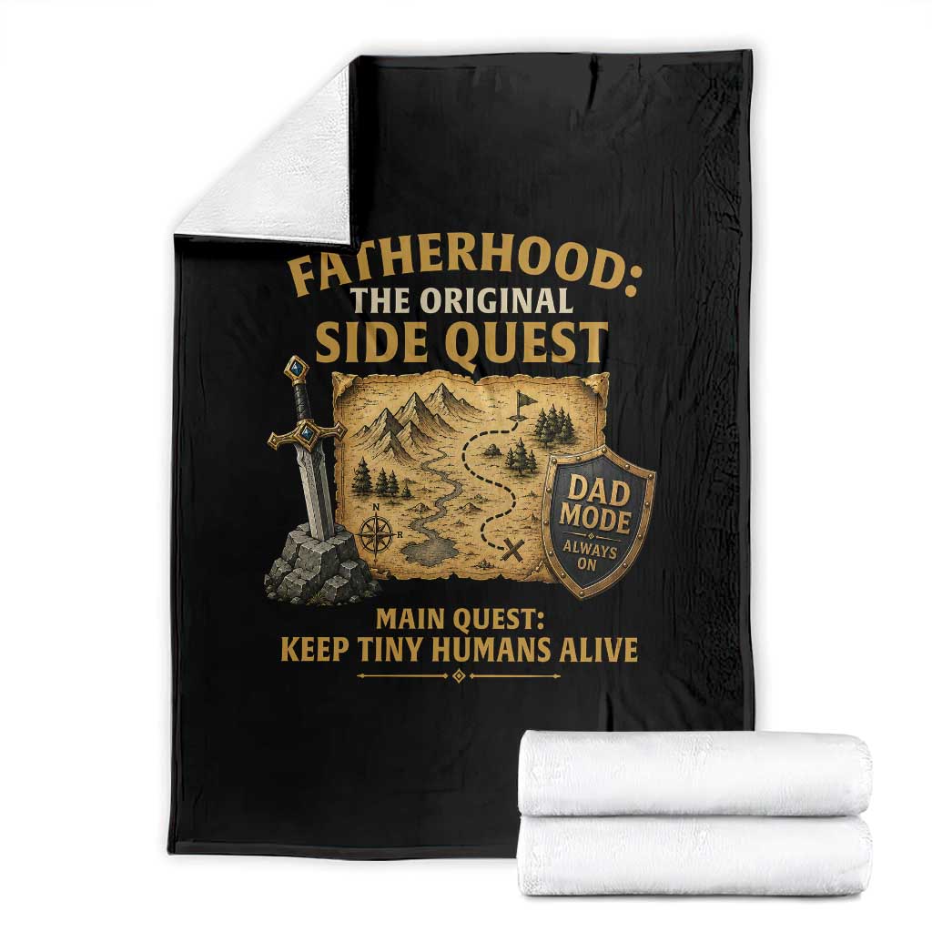 RPG Dad Throw Blanket Fatherhood The Original Side Quest Dad Mode D20 Tabletop Games