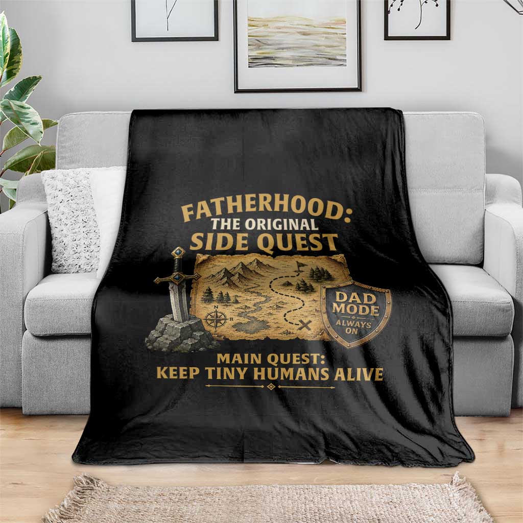 RPG Dad Throw Blanket Fatherhood The Original Side Quest Dad Mode D20 Tabletop Games