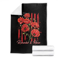 Remember And Honor Memorial Day Throw Blanket Red Poppy Flowers