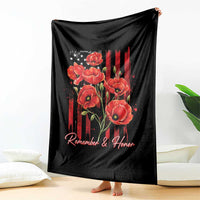 Remember And Honor Memorial Day Throw Blanket Red Poppy Flowers