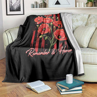 Remember And Honor Memorial Day Throw Blanket Red Poppy Flowers