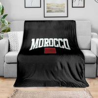 Morocco Football Throwback Design Vintage Moroccan Flag Jersey Style Throw Blanket