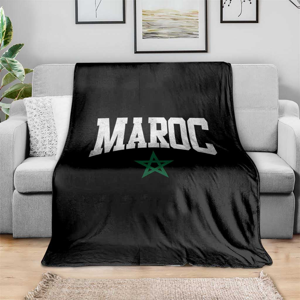 Morocco Maroc Pride Throw Blanket Moroccan Heritage Vintage Green Star
