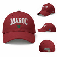 Morocco Maroc Pride Baseball Cap Moroccan Heritage Vintage Green Star
