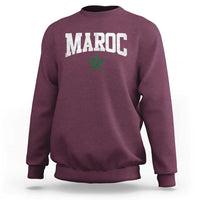 Morocco Maroc Pride Sweatshirt Moroccan Heritage Vintage Green Star