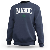 Morocco Maroc Pride Sweatshirt Moroccan Heritage Vintage Green Star