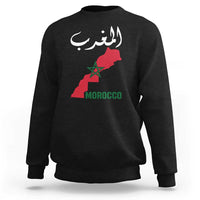 Proud Moroccan Vintage Marocco Map with Arabic Characters Sweatshirt