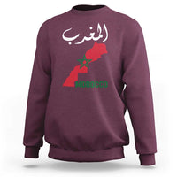 Proud Moroccan Vintage Marocco Map with Arabic Characters Sweatshirt