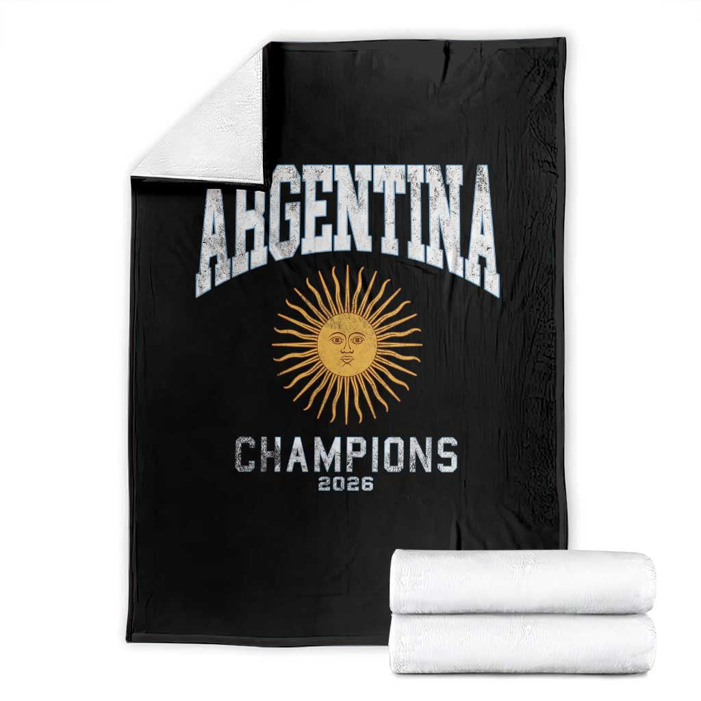 Argentina Champions 2026 Throw Blanket Argentinian Pride Vintage Sol De Mayo